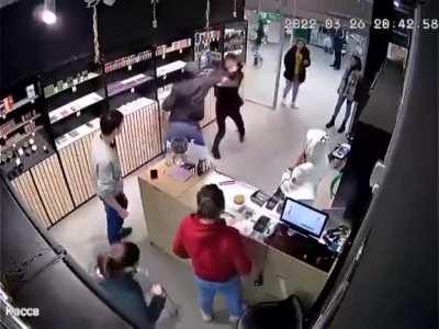 Grabbed him by the collar like he's a puppy