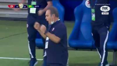 el primer gol de Brereton por la roja