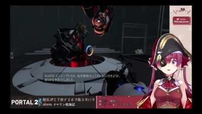 Senchou's reaction to her amigo's betrayal in Portal 2.