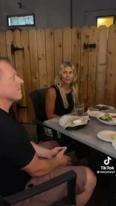 Wife catches her cheating husband with girlfriend at dinner.. and this is what she does