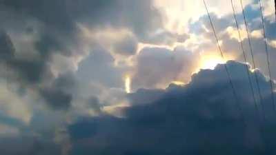 Crown flash is a rarely observed weather phenomenon.