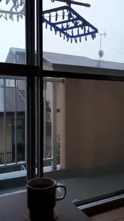 It's a rather stormy afternoon outside my balcony in Kawasaki, Japan