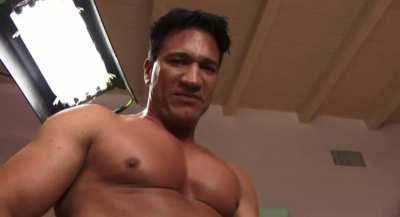 Tori giving a little head behind the scenes