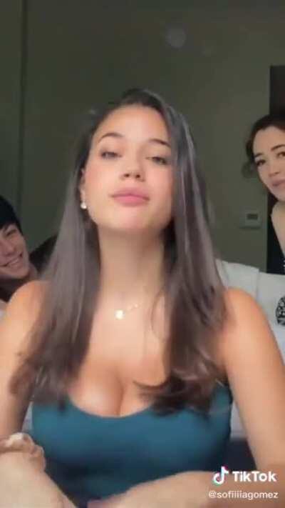 Her friend in the back has a nice set too...