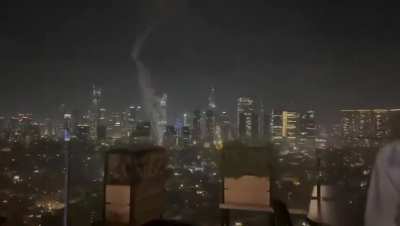 Dozens of ballistic missiles are being launched from Iran toward Israel at this very moment.