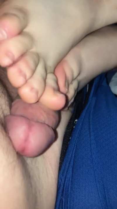 Fiancé gave me a footjob while my Roommate sleeps pt 2