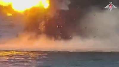 Destruction of unmanned boats of the Armed Forces of Ukraine, using small arms and Lancet loitering munitions