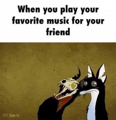 Marcus showing new music to Carolina.