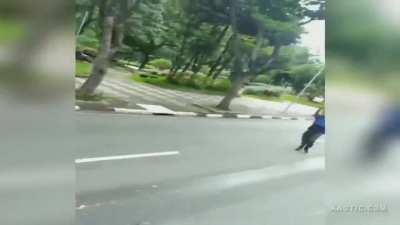 Large vehicles have limited view, so be careful crossing the road as you might become a human crayon.