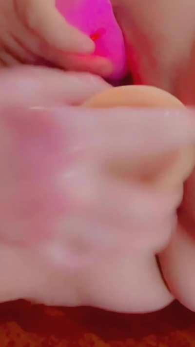 Daddy was teaching me how to squirt this morning