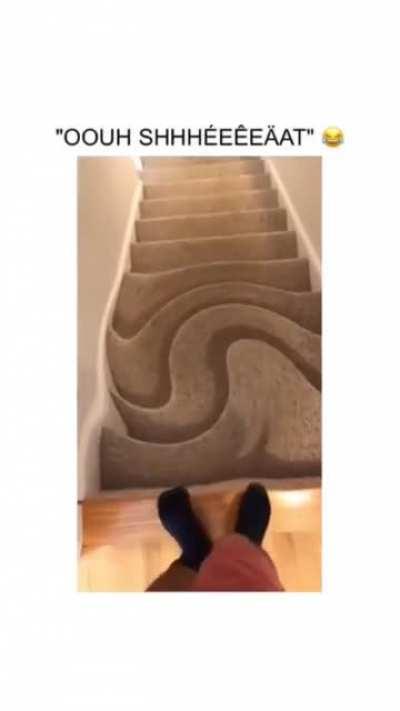 HMRB while walking down the stairs