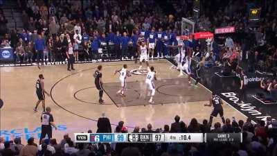 [Highlight] Embiid blocks Dinwiddie's game-tying layup attempt