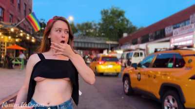 dared to do whatever it takes to get a cab's attention [f]