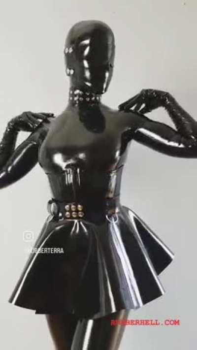 posing for the camera bondage mask