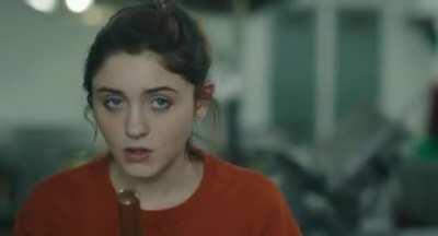 Natalia Getting Off with a Broom Handle