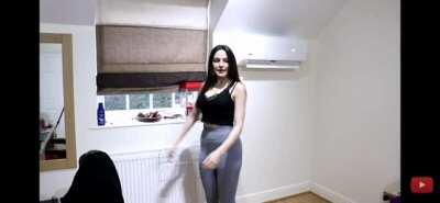 Listen what she says, so she actually knows what we do etc and still continue doing it on purpose (showing her body)