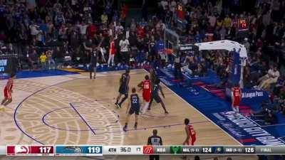 [Highlight] Trae Young wraparound pass to the corner for Dejounte Murray's eventual game winning 3