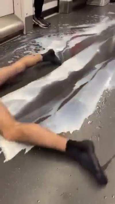 Guys screaming fuck the corona while pouring milk on himself. Happened today in finnish metro (25.5.2020)