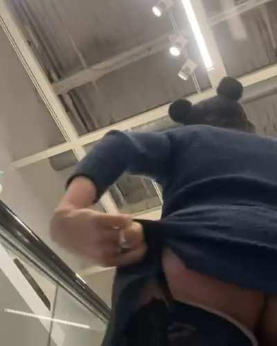 Going up an escalator with no panties 😉