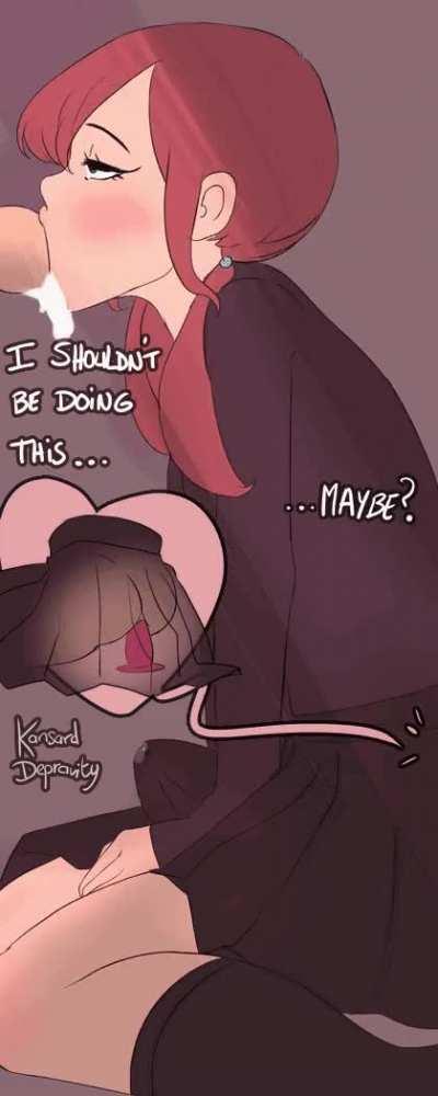 Giving in to her depraved thoughts