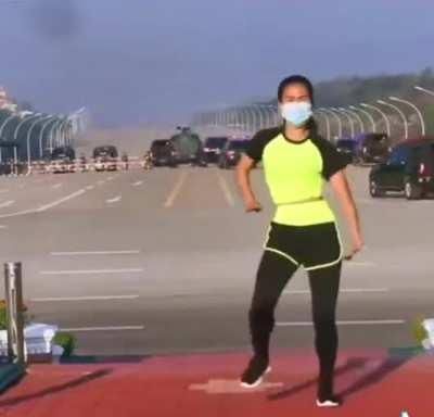 When a fitness steam accidentally captures Myanmar military coup in 2021