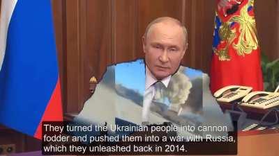 Putin's mobilization speech except every pause Putin turns into a Russian war crime