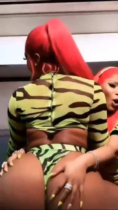 Megan Thee Stallion and Nicki Minaj having fun