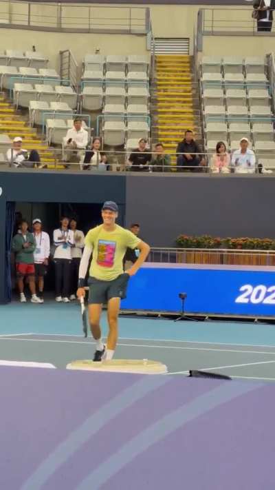 Sinner Catching A Ball With His Pocket in Beijing