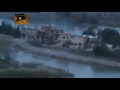 Early-war al-Ansar Brigade fighters set up a 14.5mm MG to ambush an SAA column in Deir ez-Zor - 12/22/2012