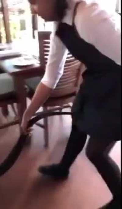 An unwelcome guest being evicted from an Australian restaurant.