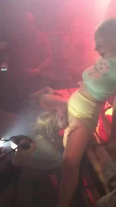 Eating pussy at the club