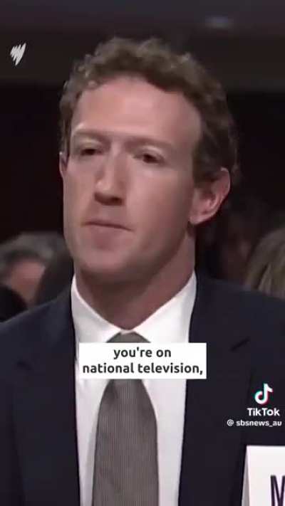 Mark Zuckerberg silently panicking after being held accountable
