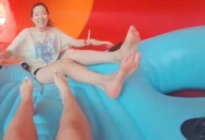 Fuslie at water park with ExtraEmily - April 2024
