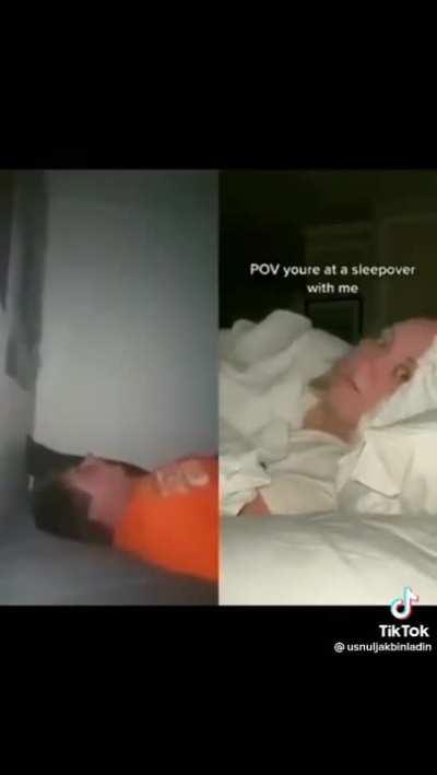 First to fall asleep at the sleep over