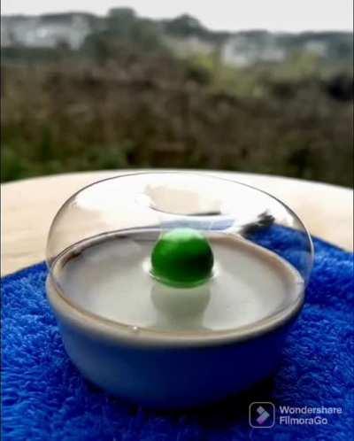 Ball dropping through a bubble