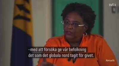 Beautiful response by Barbados' PM to a journalist trying to whitesplain corruption in the global south