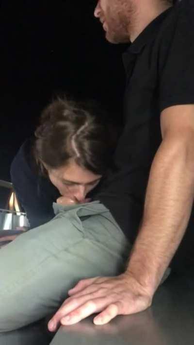 Eating Cum on a Bridge!