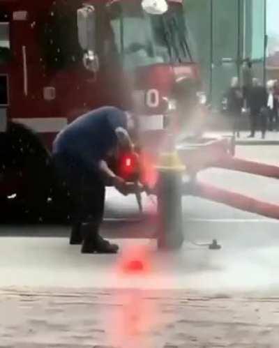 Over-tightening a fire hydrant