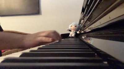 Rei I on piano- starring Rei Plush!