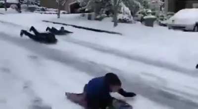 The neighbors called the police to report children skating on the road Police after arriving: