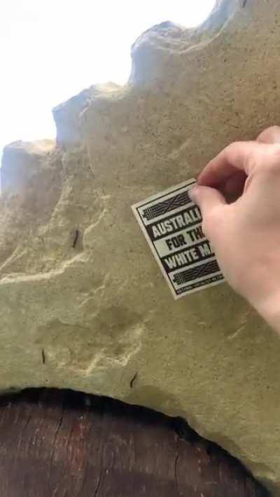 If you have a spare five minutes and are close to Westgate Park, it’s absolutely littered with this shit… We took down around 30 various nazi stickers this morning.