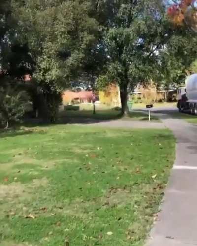 Old guy REALLY loves garbage day