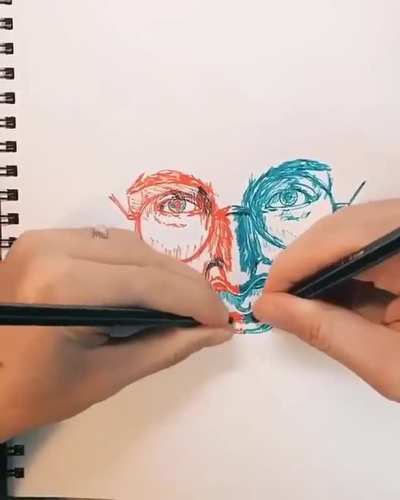 Drawing with two hands