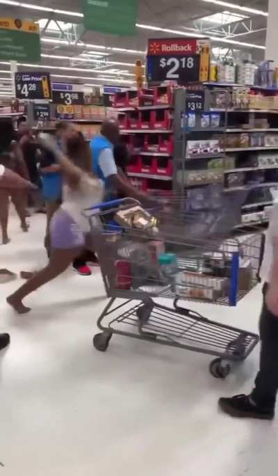 Pulling hair out at Walmart.