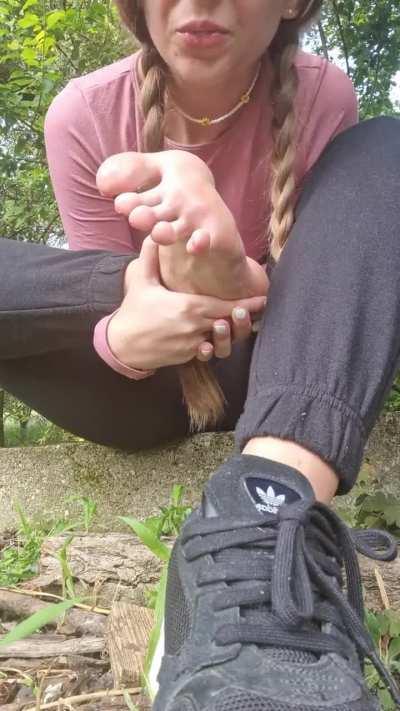 Sloppy self worship in the nature, after a long walk 