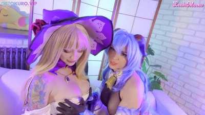 Mona and Ganyu from Genshin Impact by im-octokuro and Leah__meow