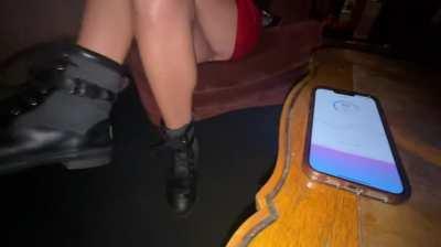 Letting the music control my Lush in a bar. 😈