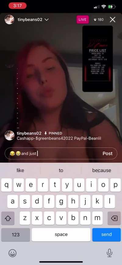 😮LittleBeans taking her clothes off on Instagram LIVE & exposing herself😨