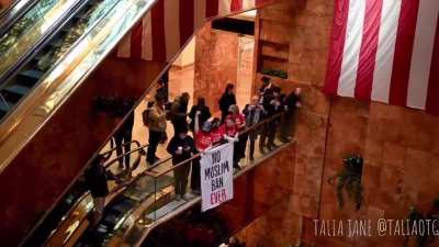 Members of the Jewish community have taken over Trump Tower in solidarity with Mahmoud Khalil, chanting, “We want justice! You say how? Bring Mahmoud home now!” They are also drawing parallels between Trump’s ICE and Hitler’s Gestapo, condemning the intim