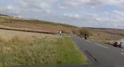 UK Speeding driver hits biker Head-On. (Biker Survived).